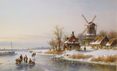 Winter Landscape with a Windmill, 19th century by Lodewijk Johannes Kleyn